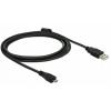 Delock USB kabel USB 2.0 USB-A zástrčka, USB Micro-B zástrčka 2.00 m černá 82335