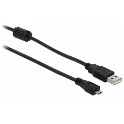 Delock USB kabel USB 2.0 USB-A zástrčka, USB Micro-B zástrčka 2.00 m černá 82335