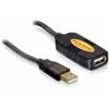 Delock USB kabel USB 2.0 USB-A zástrčka, USB-A zásuvka 5.00 m černá 82308