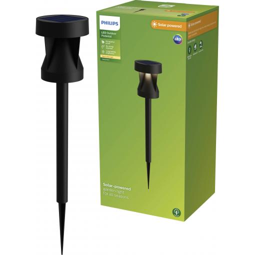 Philips LED 929004659001 Avery venkovní solární stojanové světlo LED pevně vestavěné LED 1.8 W černá