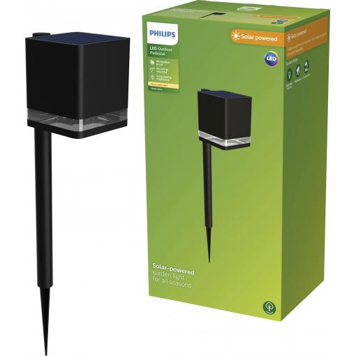 Philips LED 929004658801 Virona venkovní solární stojanové světlo LED pevně vestavěné LED 1.8 W černá