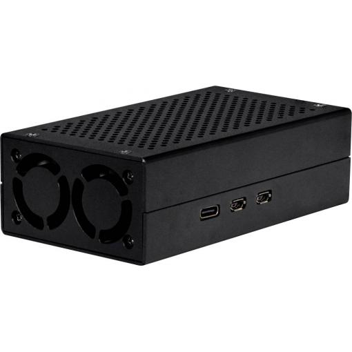 Joy-it ALU CASE for Pi5+M2 HAT / AI Kit SBC skříň Vhodné pro (vývojové sady): Raspberry Pi® 5 B včetně aktivního chladiče černá