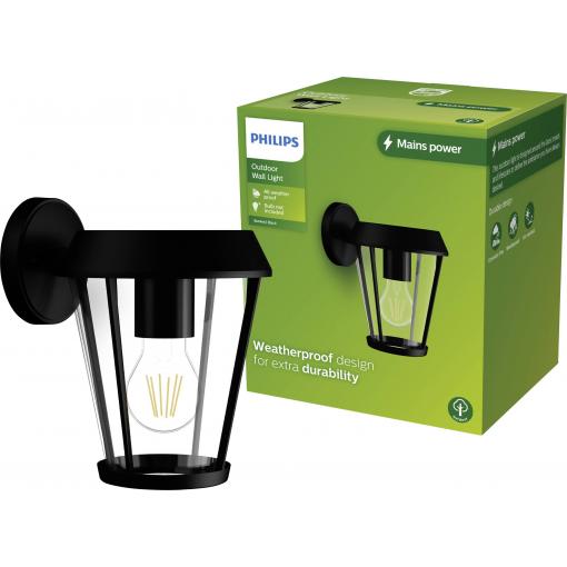 Philips LED Sunera 929004141601 venkovní nástěnné osvětlení E27 černá
