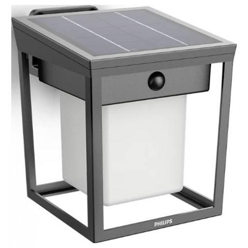 Philips LED Blaise 929004631501 venkovní solární nástěnné osvětlení s PIR senzorem LED 1.5 W antracitová