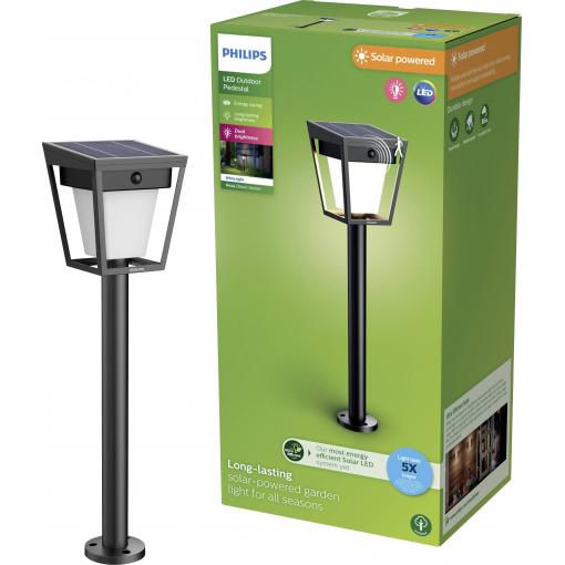 Philips LED 929004632001 Nissa venkovní solární stojanové světlo LED pevně vestavěné LED 1.8 W černá