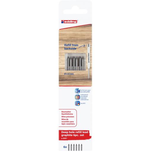 Edding Garphit 6er-Blister 4-8881-6-2112 náhradní hrot černá 2.8 mm 1 sada