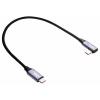 Akyga USB kabel USB 2.0 USB-C ® zástrčka, USB-C ® zástrčka 0.30 m černá Zahnutý kabelový vývod AK-USB-53