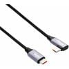 Akyga USB kabel USB 2.0 USB-C ® zástrčka, USB-C ® zástrčka 0.30 m černá Zahnutý kabelový vývod AK-USB-53
