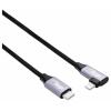 Akyga USB kabel USB 2.0 USB-C ® zástrčka, Apple Lightning konektor 1.00 m černá Zahnutý kabelový vývod AK-USB-56