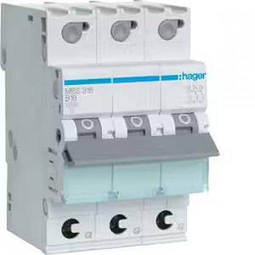 Hager MBS316 elektrický jistič 3pólový 16 A