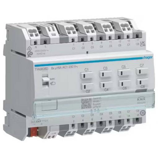 Hager KNX TYAS608D ovládání žaluzií