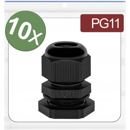 Quadrios 24CA380 kabelová průchodka, 24CA380, od 5 mm, do 10 mm, PG11, 10 ks
