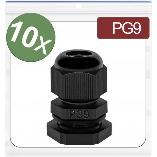 Quadrios 24CA379 kabelová průchodka PG9 polyamid černá 10 ks