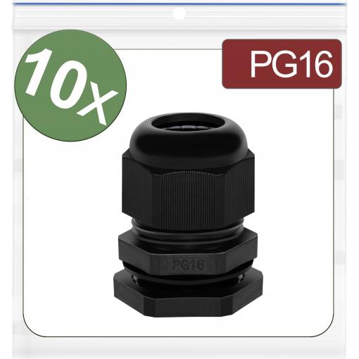 Quadrios 24CA382 kabelová průchodka, 24CA382, od 10 mm, do 14 mm, PG16, 10 ks