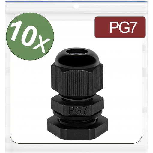 Quadrios 24CA378 kabelová průchodka, 24CA378, od 3.5 mm, do 6 mm, PG7, 10 ks