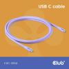 club3D Kabel USB-C USB-C ® zástrčka 2.00 m fialová CAC-3004