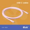 club3D Kabel USB-C USB 4.0 USB-C ® zástrčka 2.00 m růžová CAC-3002