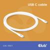 club3D Kabel USB-C USB 4.0 USB-C ® zástrčka 2.00 m bílá CAC-3001