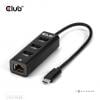 club3D USB-C® adaptér [1x USB-C® zástrčka - 4x interní USB 3.0 zásuvka 19-pólová, RJ45 zásuvka] CSV-1549 0.17 m