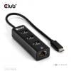 club3D USB-C® adaptér [1x USB-C® zástrčka - 4x interní USB 3.0 zásuvka 19-pólová, RJ45 zásuvka] CSV-1549 0.17 m