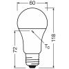 OSRAM HOMELIGHTING 4099854109959 LED Energetická třída (EEK2021) E (A - G) E27 klasická žárovka 13 W = 100 W teplá bílá (Ø x v) 60 mm x 118 mm 1 ks