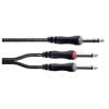 Cordial 14877 jack audio Y adaptér [1x jack zástrčka 6,3 mm (stereo) - 2x jack zástrčka 6,3 mm (mono)] 1.50 m černá PVC plášť, dvoužilové vedení
