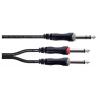Cordial 14876 jack / cinch audio Y adaptér [1x jack zástrčka 6,3 mm (stereo) - 2x jack zástrčka 6,3 mm (mono)] 1 m černá PVC plášť, dvoužilové vedení