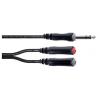 Cordial 14890 jack audio Y adaptér [1x jack zástrčka 6,3 mm (stereo) - 2x jack zásuvka 6,3 mm (mono)] 0.30 m černá PVC plášť, dvoužilové vedení