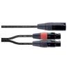 Cordial EY 0,3 MFF XLR Y adaptér [1x XLR zástrčka 3pólová - 2x XLR zásuvka 3pólová] 0.30 m černá