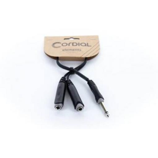 Cordial EY 0,3 PGG XLR Y adaptér [1x jack zástrčka 6,3 mm (mono) - 2x jack zásuvka 6,3 mm (mono)]