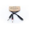 Cordial 14885 jack audio Y adaptér [1x jack zásuvka 6,3 mm (stereo) - 2x jack zástrčka 6,3 mm (mono)] 0.30 m černá PVC plášť, dvoužilové vedení