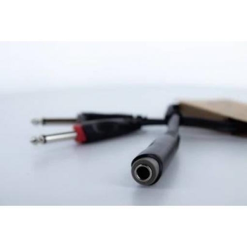 Cordial 14885 jack audio Y adaptér [1x jack zásuvka 6,3 mm (stereo) - 2x jack zástrčka 6,3 mm (mono)] 0.30 m černá PVC plášť, dvoužilové vedení