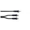 Cordial 14891 jack / cinch audio Y adaptér [1x cinch zástrčka - 2x cinch zásuvka] 0.30 m černá PVC plášť, dvoužilové vedení