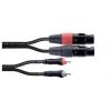 Cordial EU 3 FC XLR propojovací kabel [2x XLR zásuvka 3pólová - 2x cinch zástrčka] 3 m černá