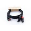 Cordial EU 3 FC XLR propojovací kabel [2x XLR zásuvka 3pólová - 2x cinch zástrčka] 3 m černá