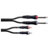 Cordial 14840 jack / cinch audio kabel [2x jack zástrčka 6,3 mm (mono) - 2x cinch zástrčka] 1.50 m černá PVC plášť, dvoužilové vedení