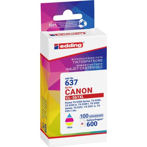 Edding Ink náhradní Canon CL-561XL kompatibilní kombinované balení barva EDD-637 18-637