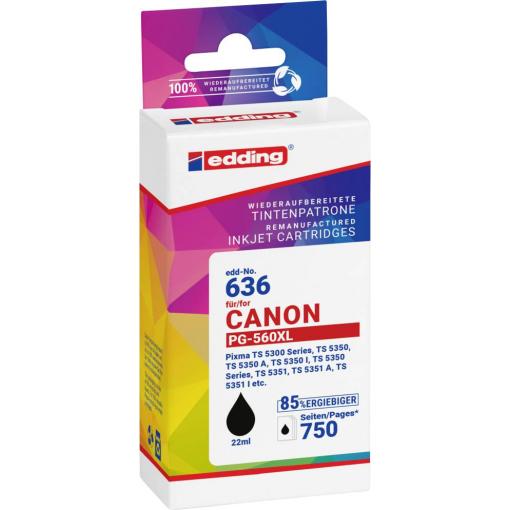 Edding Ink náhradní Canon PG-560 XL kompatibilní černá EDD-636 18-636