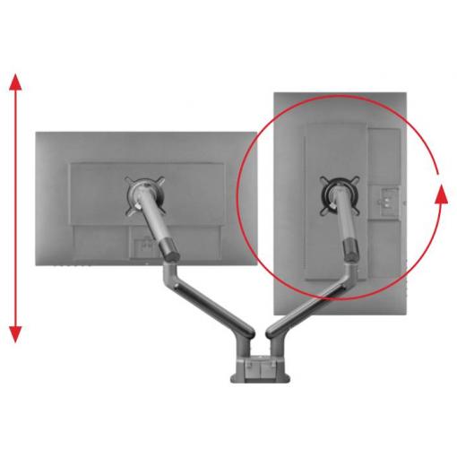 One For All držák na stůl pro monitor Design Dual black 2 Displej: (s) 33 cm (13) - 81,3 cm (32) černá nastavitelná výška, nakláněcí, naklápěcí, otočný