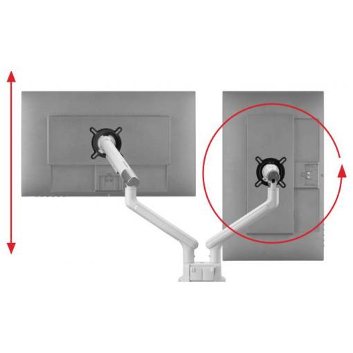 One For All držák na stůl pro monitor Design Dual white 2 Displej: (s) 33 cm (13) - 81,3 cm (32) bílá nastavitelná výška, nakláněcí, naklápěcí, otočný