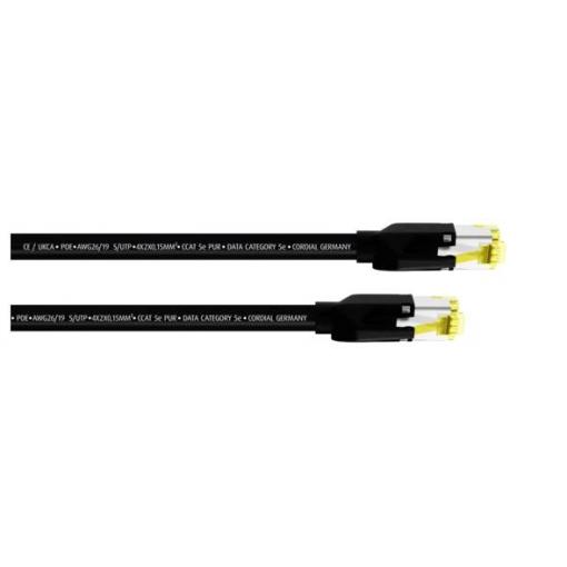 Cordial 15541 RJ45 síťové kabely, propojovací kabely CAT 5e S/UTP 20.00 m černá krytí PUR 1 ks