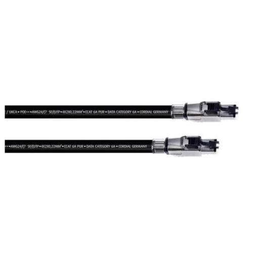 Cordial 15609 RJ45 síťové kabely, propojovací kabely CAT 6A SF/UTP 1.50 m černá krytí PUR 1 ks