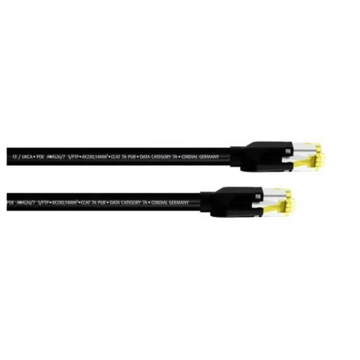 Cordial 15578 RJ45 síťové kabely, propojovací kabely CAT 7a S/FTP 2.00 m černá krytí PUR 1 ks