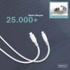 Digitus USB kabel USB 2.0 Apple Lightning konektor, USB-C ® zástrčka 1.00 m bílá flexibilní provedení, flexibilní provedení, s USB, silikonový, Vynikající