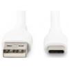 Digitus USB kabel USB 2.0 USB-A zástrčka, USB-C ® zástrčka 1.00 m bílá flexibilní provedení, flexibilní provedení, s USB, silikonový, Vynikající odolnost proti