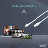 Digitus USB kabel USB 2.0 USB-A zástrčka, USB-C ® zástrčka 1.00 m bílá flexibilní provedení, flexibilní provedení, s USB, silikonový, Vynikající odolnost proti