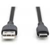 Digitus USB kabel USB 2.0 USB-A zástrčka, USB-C ® zástrčka 1.00 m černá flexibilní provedení, flexibilní provedení, s USB, silikonový, Vynikající odolnost
