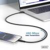 Digitus USB kabel USB 2.0 USB-A zástrčka, USB-C ® zástrčka 0.50 m černá flexibilní provedení, flexibilní provedení, s USB, silikonový, Vynikající odolnost