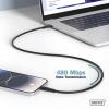 Digitus USB kabel USB 2.0 Apple Lightning konektor, USB-C ® zástrčka 1.00 m černá flexibilní provedení, flexibilní provedení, s USB, silikonový, Vynikající
