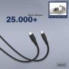 Digitus USB kabel USB 2.0 Apple Lightning konektor, USB-C ® zástrčka 0.50 m černá flexibilní provedení, flexibilní provedení, s USB, silikonový, Vynikající